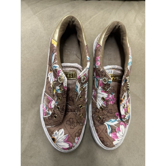 Guess Womens Loven Multicolor Floral Lace-Up Sneaker Shoes. Sz 7M. NO SHOELACES - Picture 3 of 14